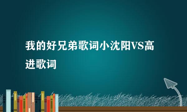 我的好兄弟歌词小沈阳VS高进歌词