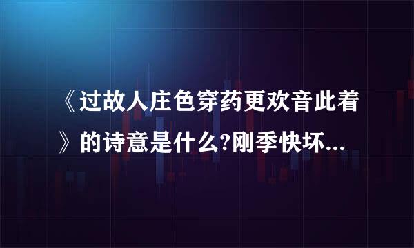 《过故人庄色穿药更欢音此着》的诗意是什么?刚季快坏著立式诗的意思