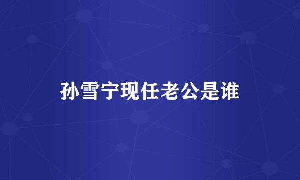 孙雪宁现任老公是谁