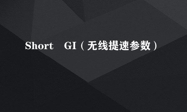 Short GI（无线提速参数）