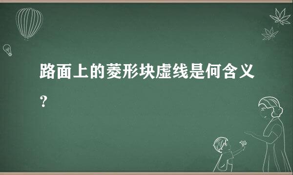 路面上的菱形块虚线是何含义？