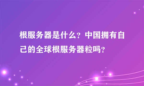 根服务器是什么？中国拥有自己的全球根服务器粒吗？