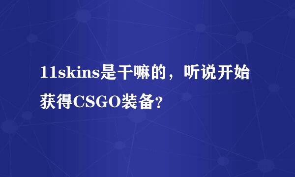 11skins是干嘛的，听说开始获得CSGO装备？