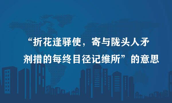 “折花逢驿使，寄与陇头人矛剂措的每终目径记维所”的意思