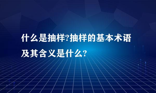 什么是抽样?抽样的基本术语及其含义是什么?