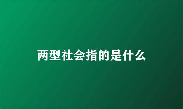 两型社会指的是什么