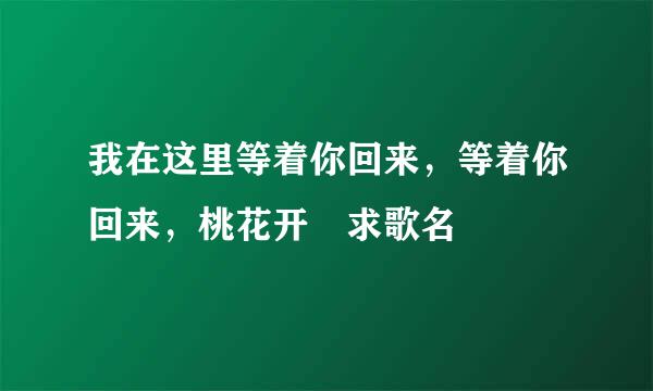 我在这里等着你回来，等着你回来，桃花开 求歌名