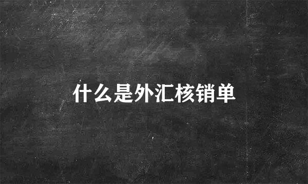 什么是外汇核销单