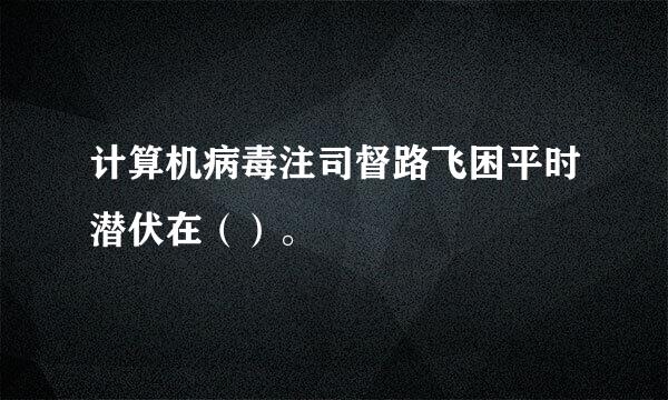 计算机病毒注司督路飞困平时潜伏在（）。