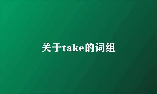 关于take的词组