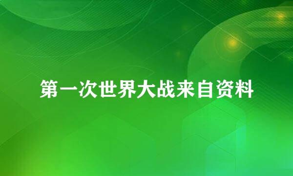 第一次世界大战来自资料