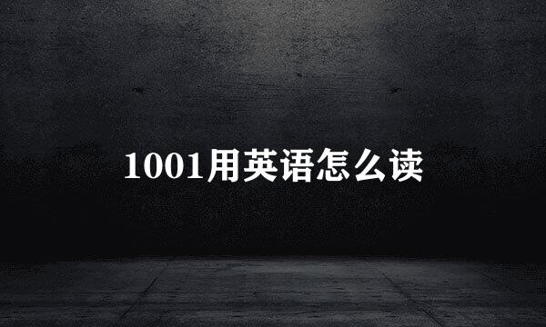 1001用英语怎么读