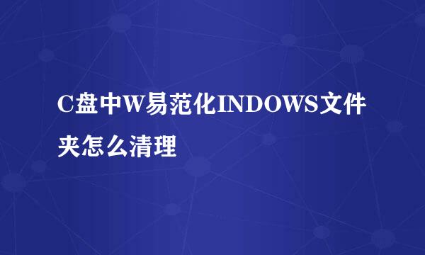 C盘中W易范化INDOWS文件夹怎么清理