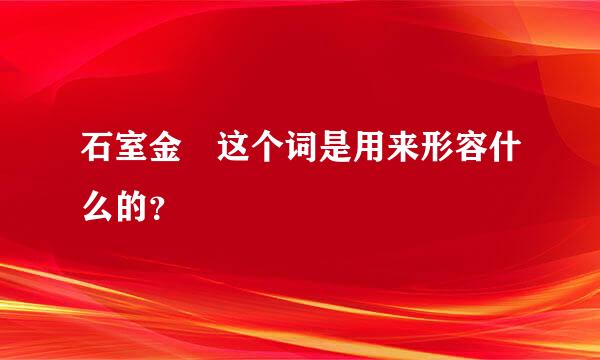 石室金匱这个词是用来形容什么的？