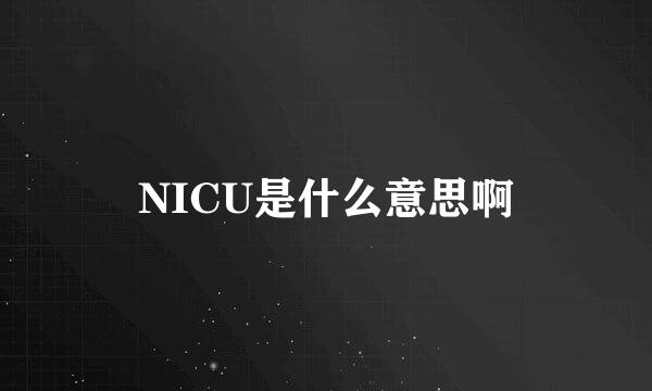 NICU是什么意思啊