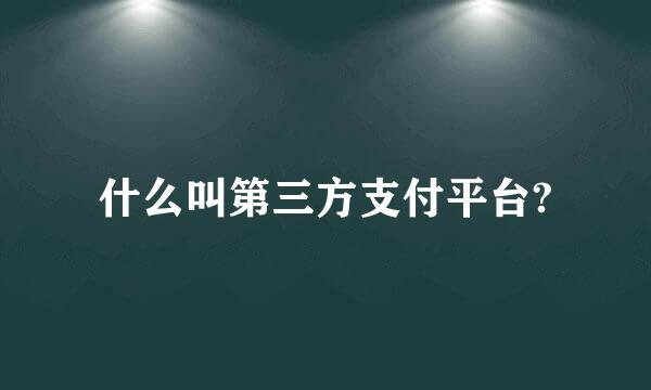 什么叫第三方支付平台?