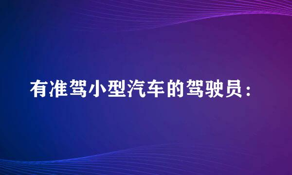 有准驾小型汽车的驾驶员：