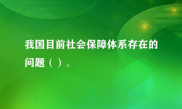 我国目前社会保障体系存在的问题（）。