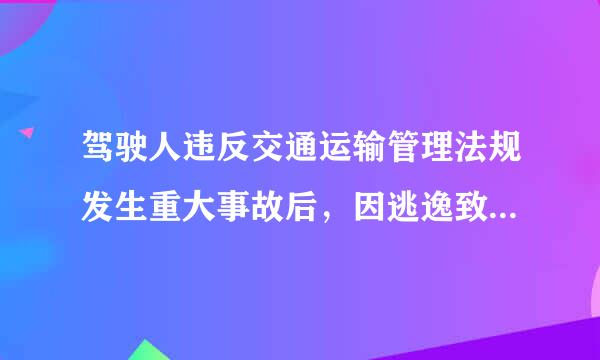 驾驶人违反交通运输管理法规发生重大事故后，因逃逸致人死来自亡的，处多少年有期徒刑