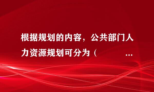 根据规划的内容，公共部门人力资源规划可分为（       ）。