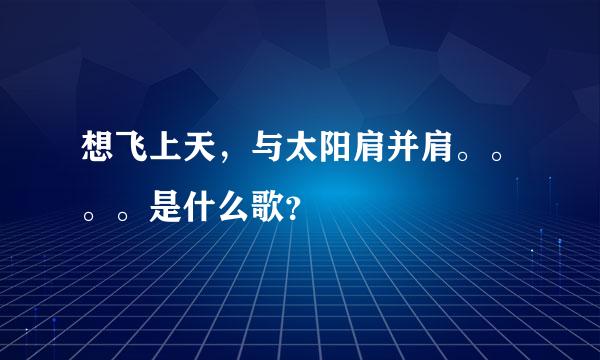 想飞上天，与太阳肩并肩。。。。是什么歌？