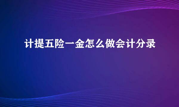 计提五险一金怎么做会计分录