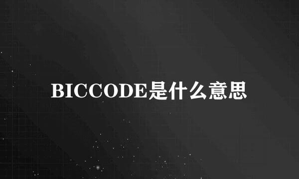 BICCODE是什么意思