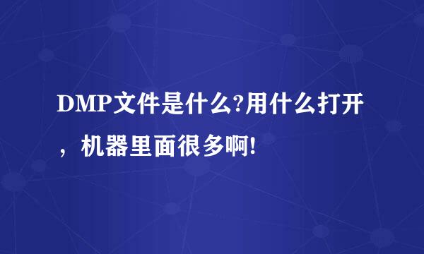 DMP文件是什么?用什么打开，机器里面很多啊!