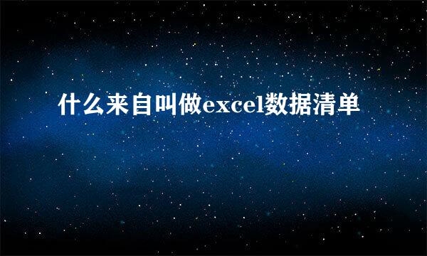 什么来自叫做excel数据清单