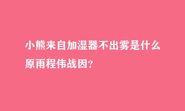 小熊来自加湿器不出雾是什么原雨程伟战因？