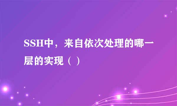 SSH中，来自依次处理的哪一层的实现（）