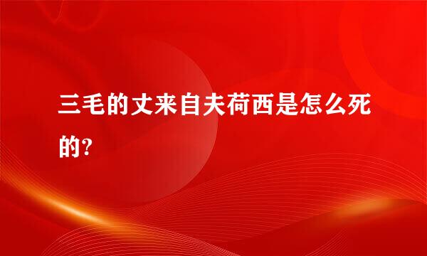 三毛的丈来自夫荷西是怎么死的?