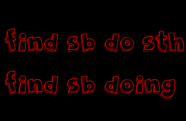 find sb do sth 和doi之ng的区别是什么?