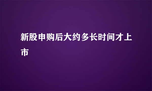 新股申购后大约多长时间才上市