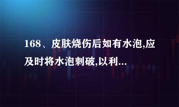 168、皮肤烧伤后如有水泡,应及时将水泡刺破,以利于其恢复。(标准答案: 错误 ) 刺破会怎么样……