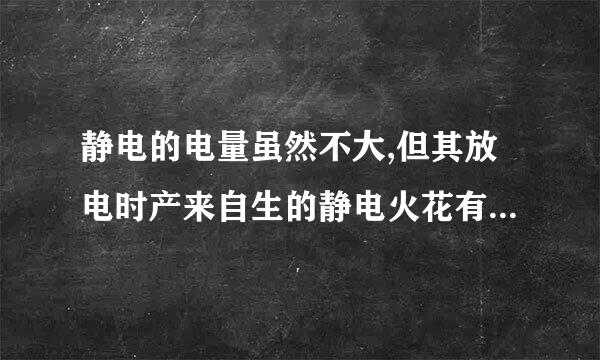 静电的电量虽然不大,但其放电时产来自生的静电火花有可能引起爆炸和火灾, 的是放电360问答时瞬间的电流造成精密实验仪器损坏...