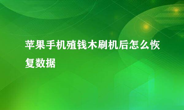 苹果手机殖钱木刷机后怎么恢复数据