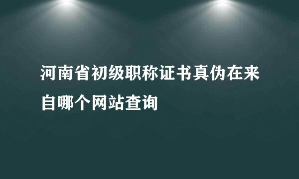 河南省初级职称证书真伪在来自哪个网站查询