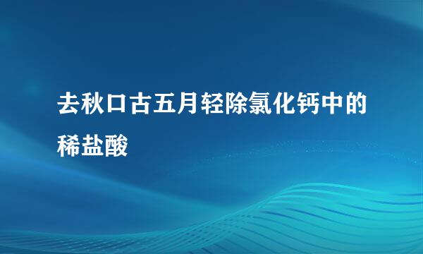 去秋口古五月轻除氯化钙中的稀盐酸