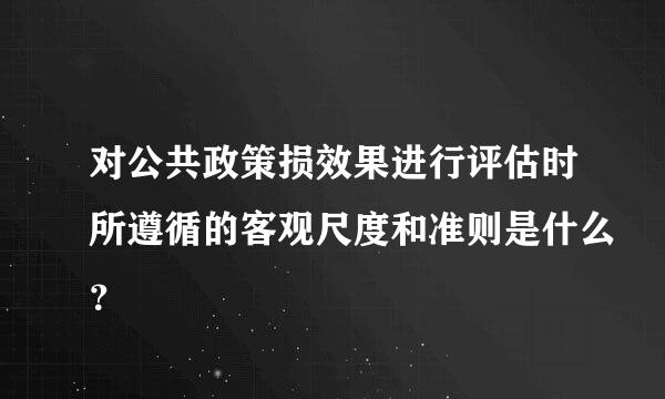 对公共政策损效果进行评估时所遵循的客观尺度和准则是什么？