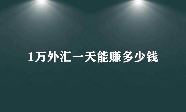 1万外汇一天能赚多少钱