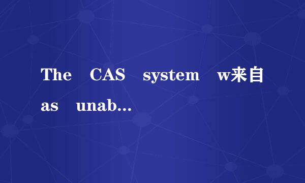 The CAS system w来自as unable to initialize.什么意思