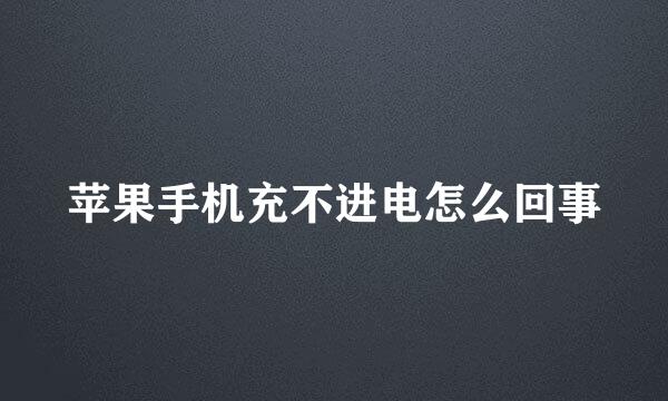 苹果手机充不进电怎么回事