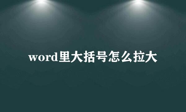 word里大括号怎么拉大