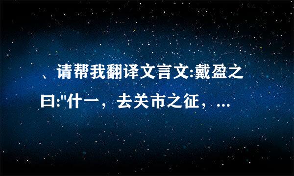 、请帮我翻译文言文:戴盈之曰: