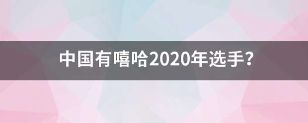 中国有嘻哈2020年选手？