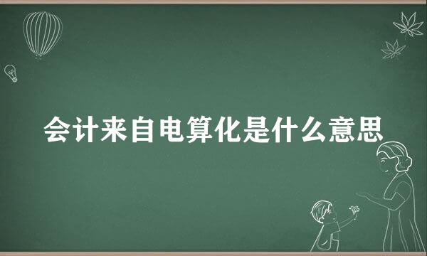 会计来自电算化是什么意思