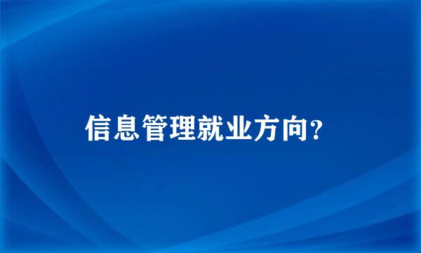 信息管理就业方向？