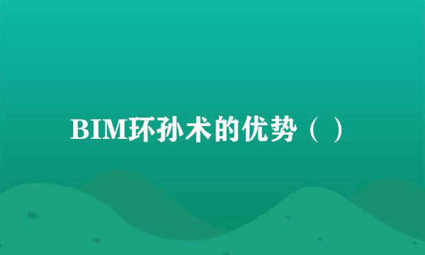 BIM环孙术的优势（）