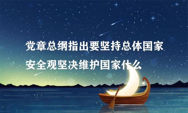 党章总纲指出要坚持总体国家安全观坚决维护国家什么